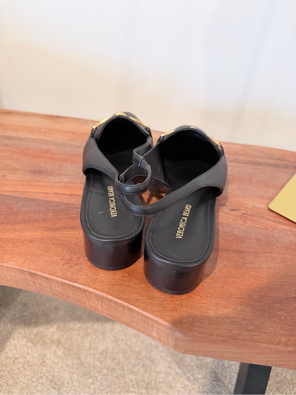 Veronica Beard Black Slingback Loafers with Gold Hardware - Women Shoes - Picture 6 of 6